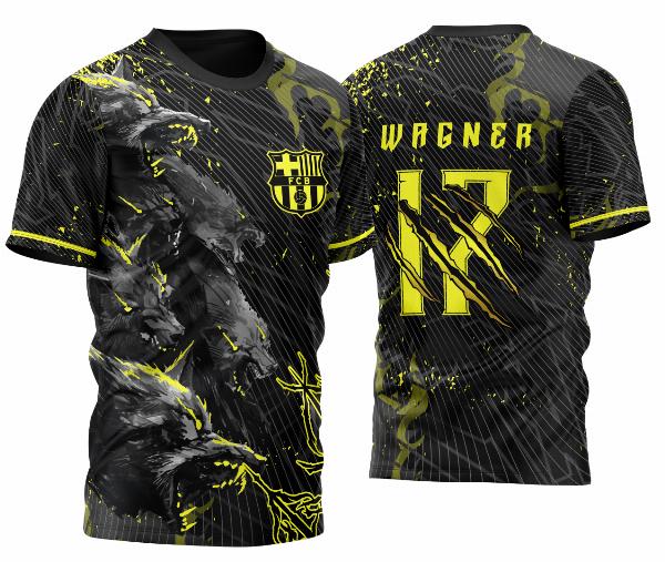 Arte Vetor Template Camisa de InterClasse Lobos em Ataque Amarela 2023