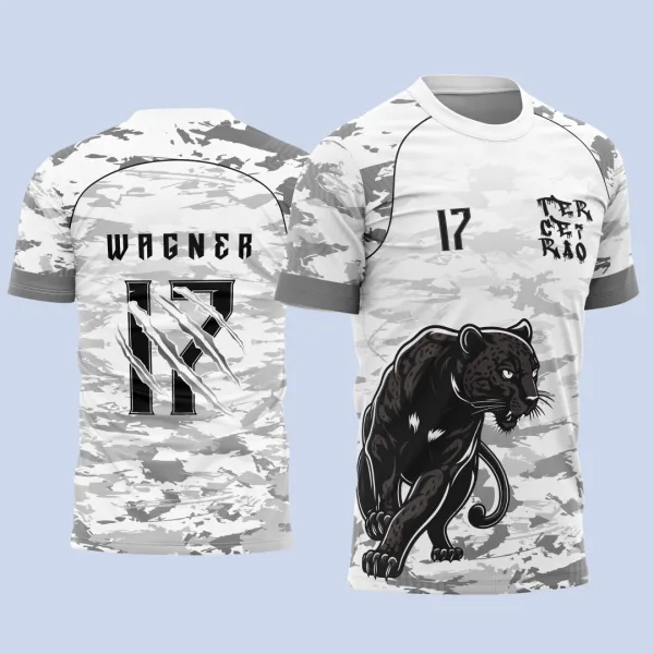 Arte Vetor Template Camisa de InterClasse Pantera Negra Camuflagem