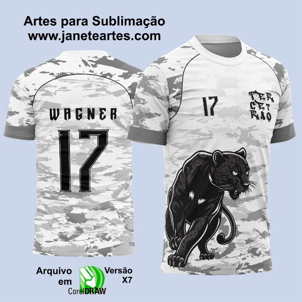 Arte Vetor Template Camisa de InterClasse Pantera Negra Camuflagem