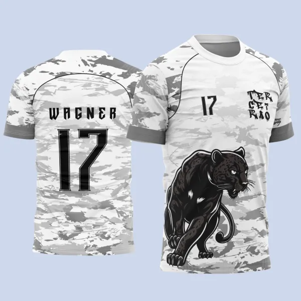 Arte Vetor Template Camisa de InterClasse Pantera Negra Camuflagem