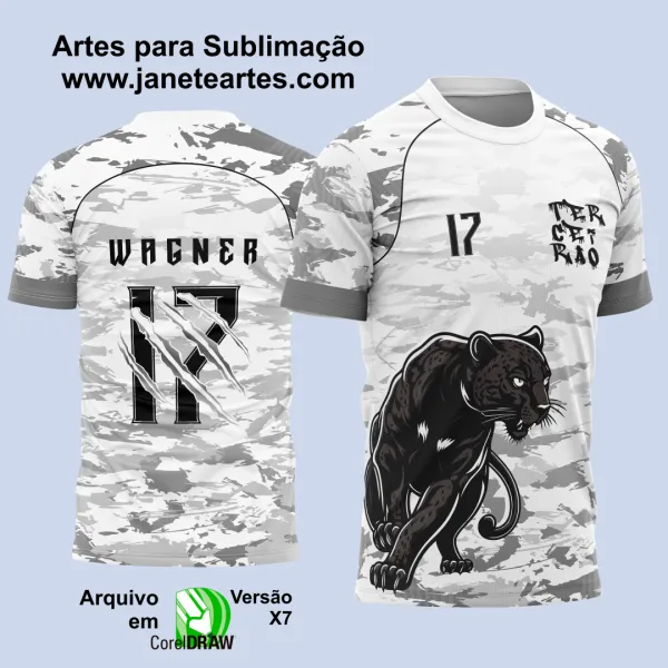 Arte Vetor Template Camisa de InterClasse Pantera Negra Camuflagem
