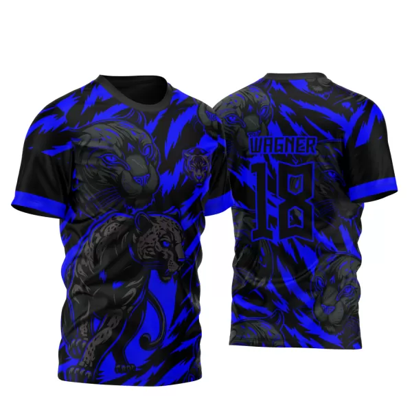 Arte Vetor Template Camisa de InterClasse Pantera Negra Fundo Tigre 2023 Azul