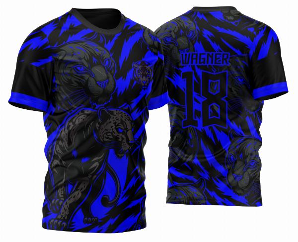 Arte Vetor Template Camisa de InterClasse Pantera Negra Fundo Tigre 2023 Azul