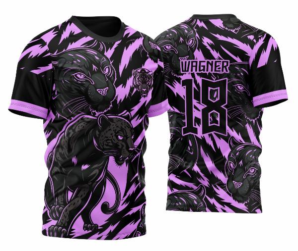 Arte Vetor Template Camisa de InterClasse Pantera Negra Fundo Tigre 2023 Rosa