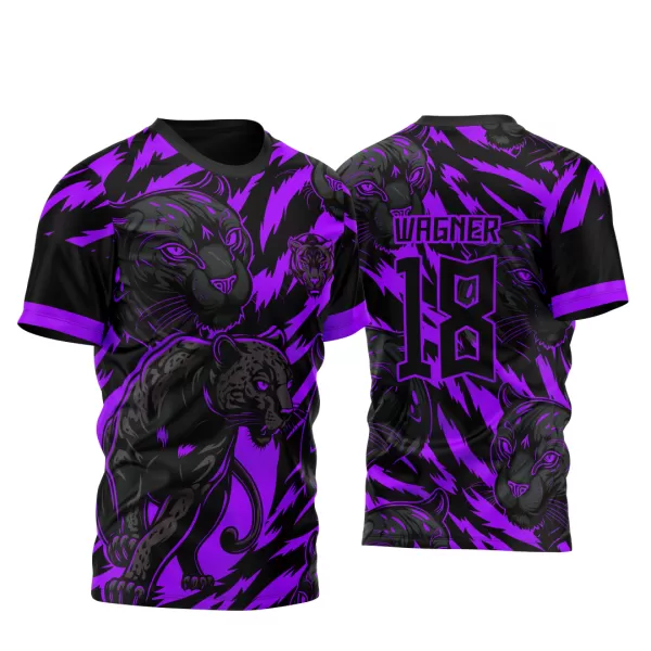 Arte Vetor Template Camisa de InterClasse Pantera Negra Fundo Tigre 2023 Roxa