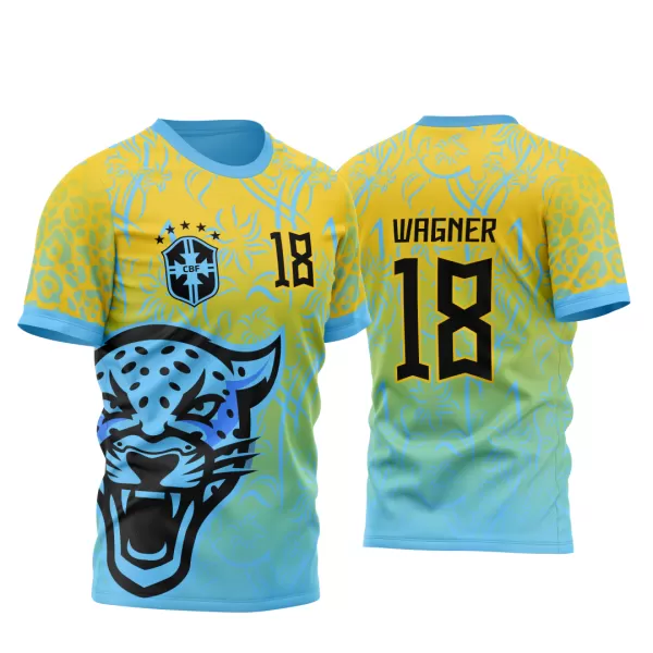 Arte Vetor Template Camisa para InterClasse Brasil Pantera Amarela e Azul 2023
