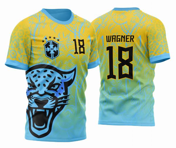 Arte Vetor Template Camisa para InterClasse Brasil Pantera Amarela e Azul 2023