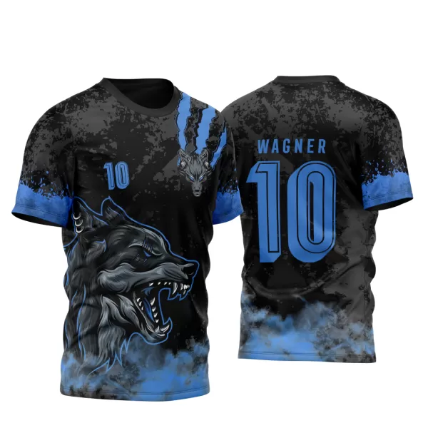 Arte Vetor Template Camisa para InterClasse Lobo Ferroz Azul 2023