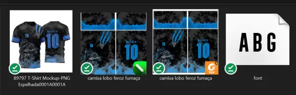 Arte Vetor Template Camisa para InterClasse Lobo Ferroz Azul 2023