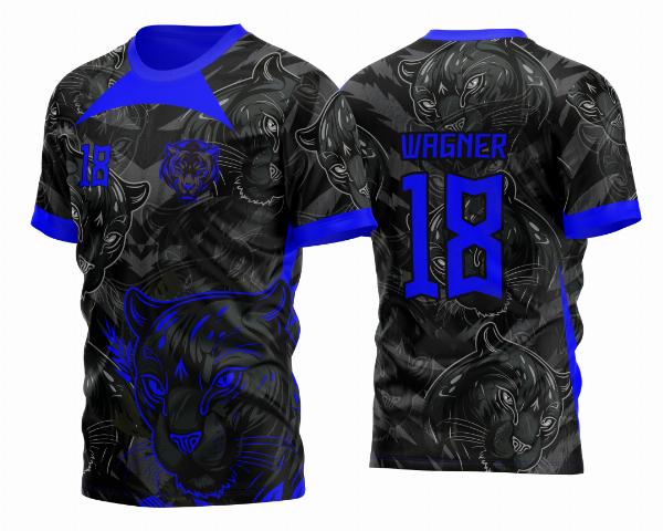 Arte Vetor Template Camisa para InterClasse Pantera Negra Padrão 2023 Azul
