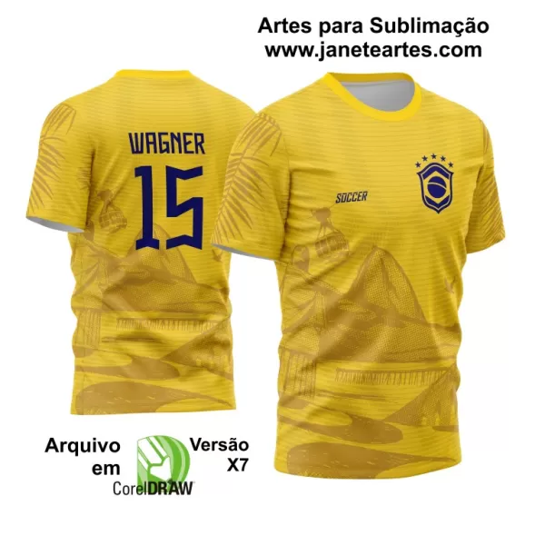 Arte Vetor Estampa Template Camisa Brasil The Prince Neymar Comma