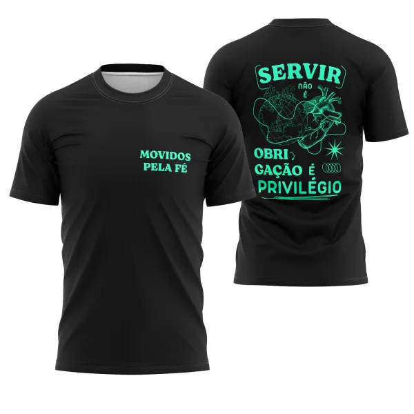 Camisa Evangélica Servir ao Senhor - Arte Estampa Camisa Evangélica Servir ao Senhor - Arte Estampa
