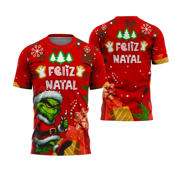 Arte Estampa Camisa Feliz Natal 2025 - Design para Sublimação
