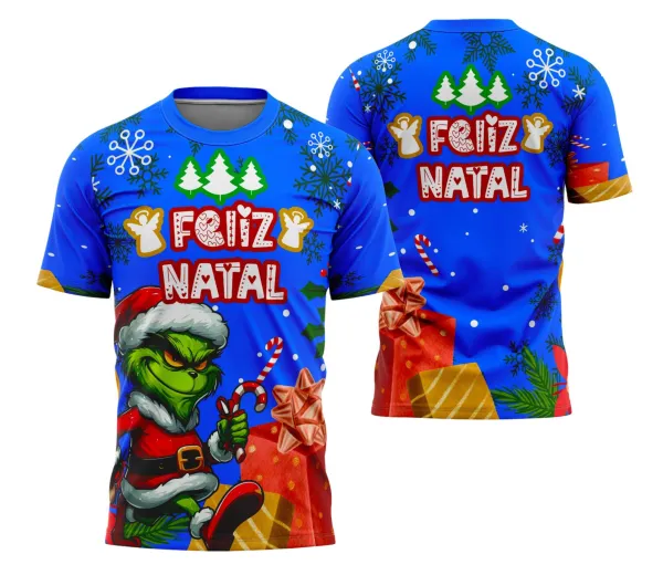 Camisa Feliz Natal 2025 Design para Sublimação