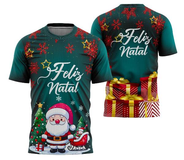 Camisa Feliz Natal 2025 Design para Sublimação