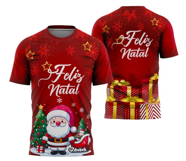 Camisa Feliz Natal 2025 Design para Sublimação