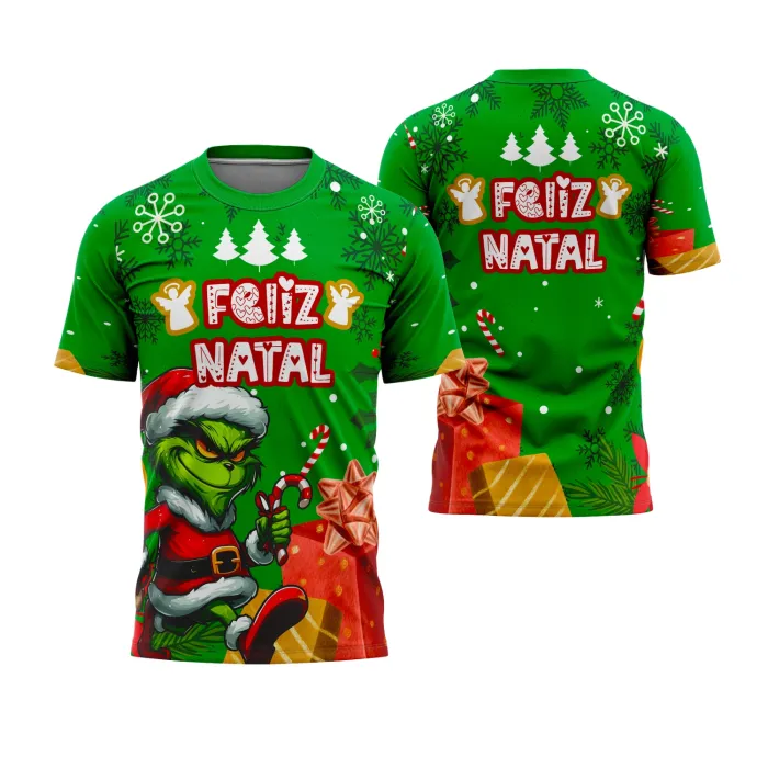 Arte Estampa Camisa Feliz Natal 2025 - Design para Sublimação