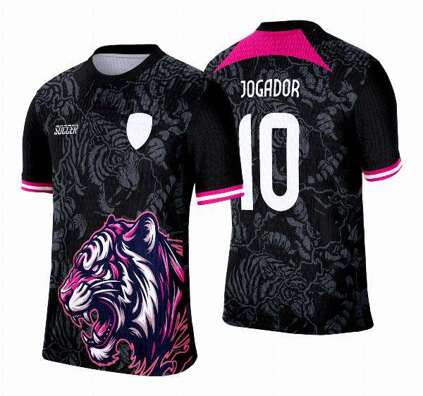 Camisa Interclasse 2025 Tigre Preto com Rosa
