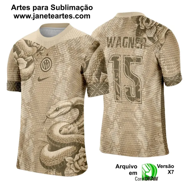 Camisa Interclasse Estampa Vetor Cobra Bege 2025 - 0248