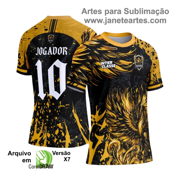Camisa Interclasse Estampa Vetor Fênix Amarela 2025
