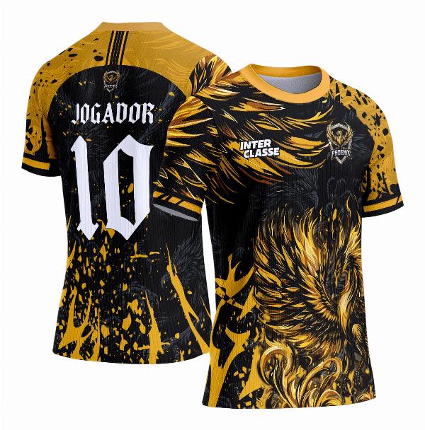 Camisa Interclasse Estampa Vetor Fênix Amarela 2025