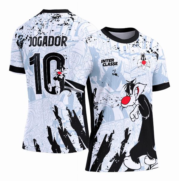 Camisa Interclasse Estampa Vetor Gato Frajola