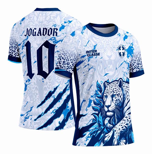Camisa Interclasse Estampa Vetor Onça Azul 2025