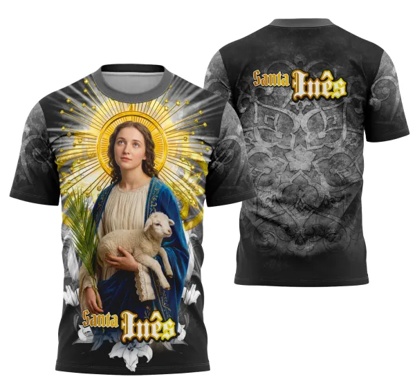 Camisa Santa Inês de Roma Católica Religião