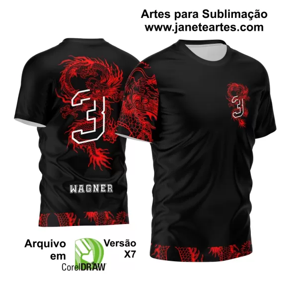 Camisa Terceirão Personalizada - Arte Vetor - Dragão