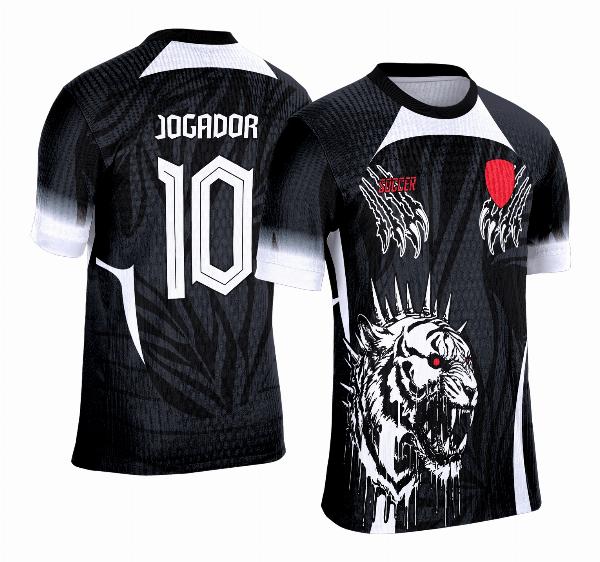 Camisa de Interclasse 2025: Tigre Preto e Branco