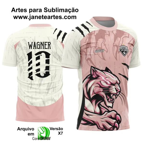 Camisa de Interclasse - Arte Vetor - Pantera Cor de Rosa