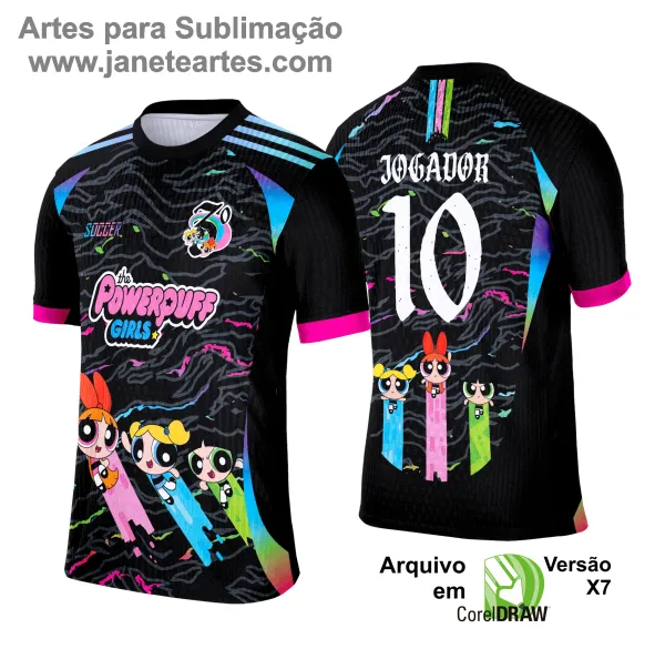 Camisa de Interclasse As Meninas Super Poderosas 2025 - Arte Vetor Template