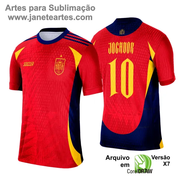 Camisa de Interclasse Conceito Espanha 2025 - Arte Vetor Template