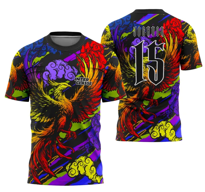 Arte Vetor Camisa de Interclasse Fênix Gradiente Premium