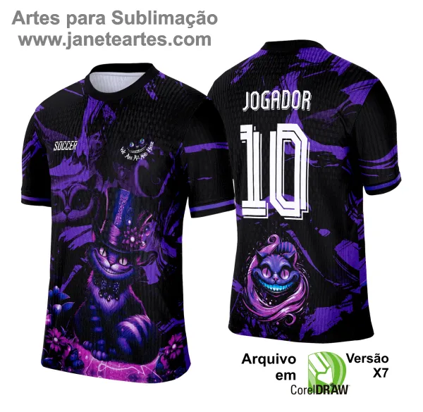 Camisa de Interclasse Gato Cheshire 2025 - Arte Vetor Template