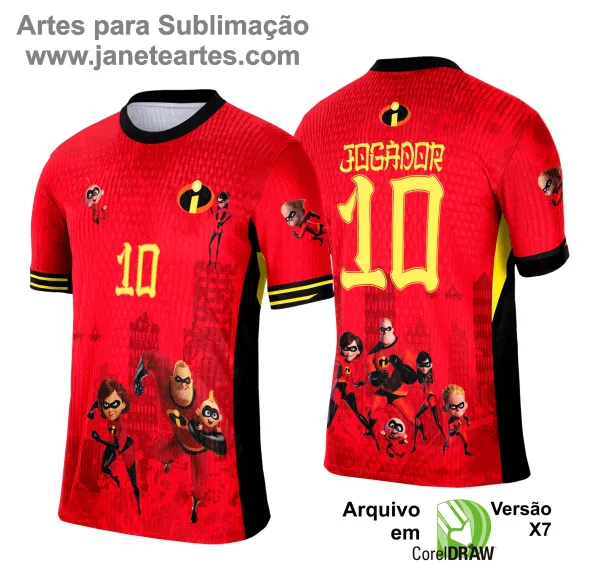 Camisa de Interclasse Os Incríveis 2025 - Arte Vetor Template