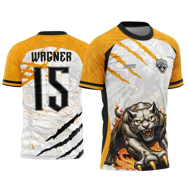 Camisa de Interclasse Pantera Negra Fogo 2025 - Arte Vetor Template