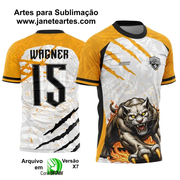 Camisa de Interclasse Pantera Negra Fogo 2025 - Arte Vetor Template