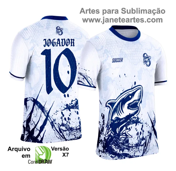 Camisa de Interclasse Tubarão 2025 - Arte Vetor Template