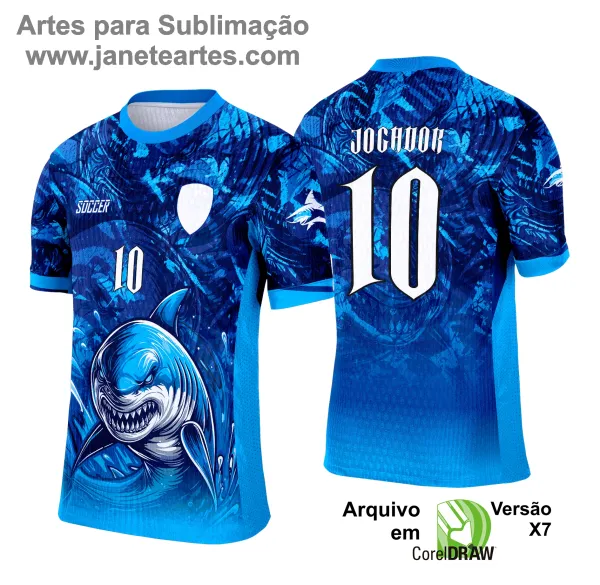 Camisa de Interclasse Tubarão 2025 - Arte Vetor Template