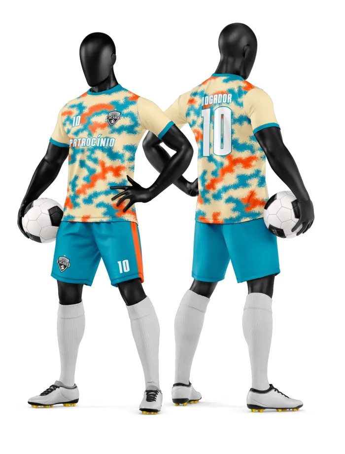 Arte Camisa e Short de Time de Futebol Amador