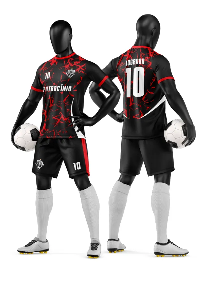 Arte Camisa e Short de Time de Futebol Amador