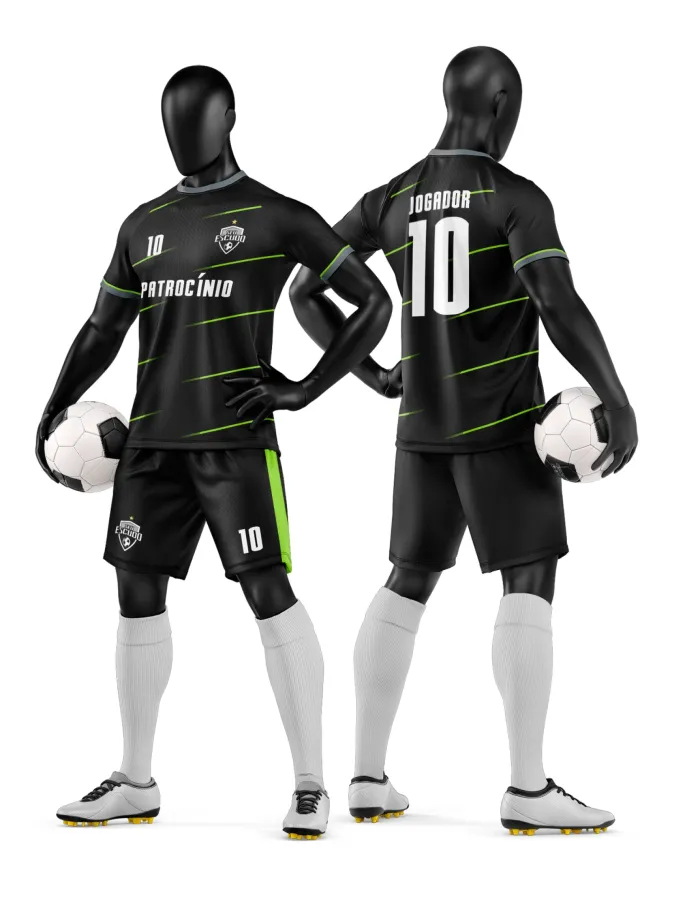 Arte Camisa e Short de Time de Futebol Amador