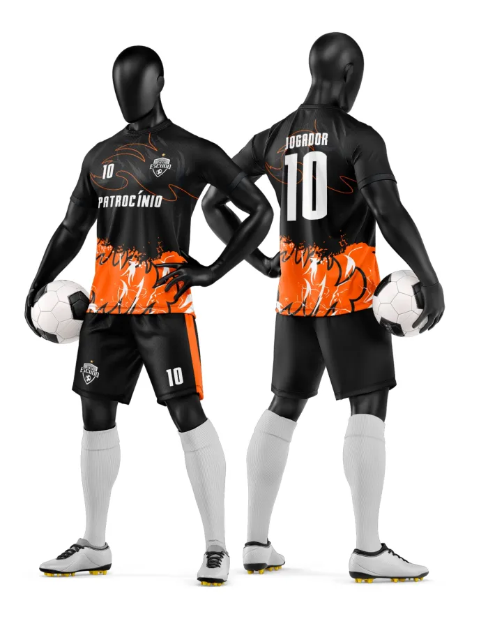 Arte Camisa e Short de Time de Futebol Amador