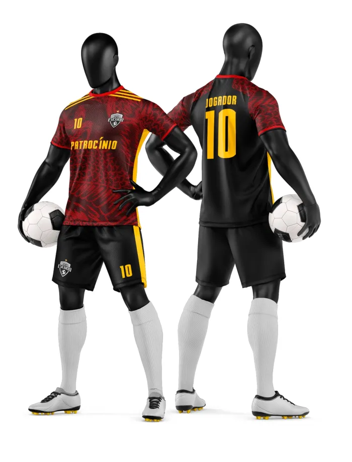 Arte Camisa e Short de Time de Futebol Amador