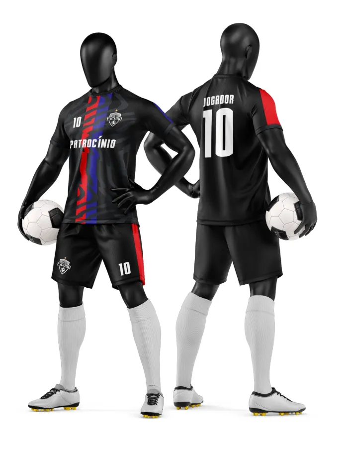 Arte Camisa e Short de Time de Futebol Amador