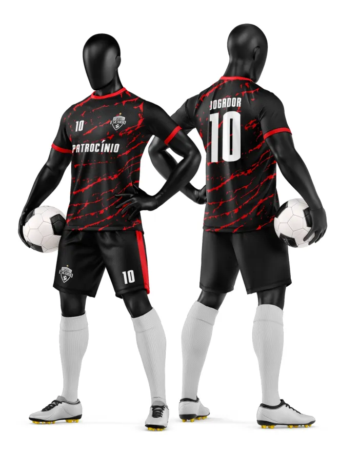 Arte Camisa e Short de Time de Futebol Amador