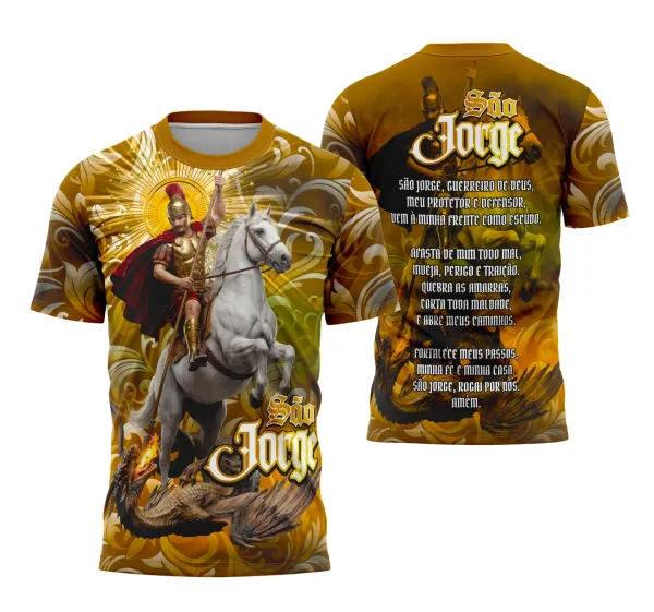 Camiseta São Jorge Fé, Proteção e Estilo Religião