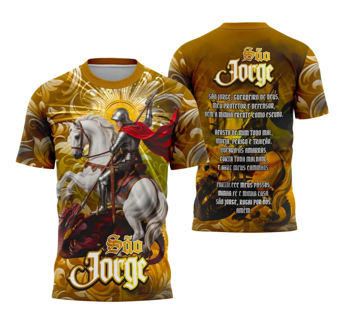 Camiseta São Jorge Fé, Proteção e Estilo Religião