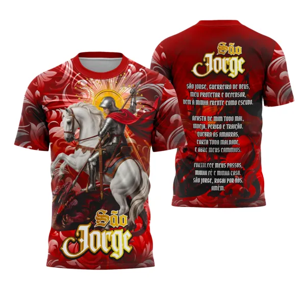 Camiseta São Jorge Fé, Proteção e Estilo Religião